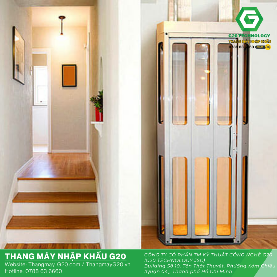 Thang máy mini lắp trong nhà diện tích nhỏ, giải pháp tiết kiệm không gian