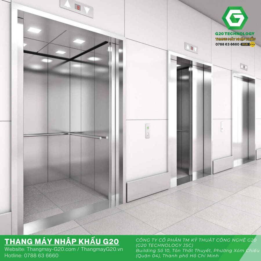 Cabin thang máy inox sạch khuẩn và tải trọng lớn