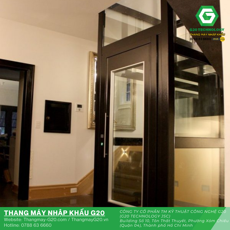 Cửa thang máy gia đình trong hệ cấu tạo thang máy nhà ở