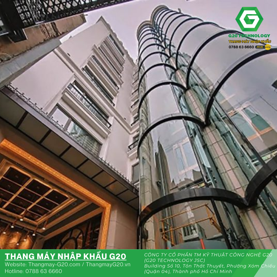 Mẫu thang máy kính hiện đại của G20 Technology