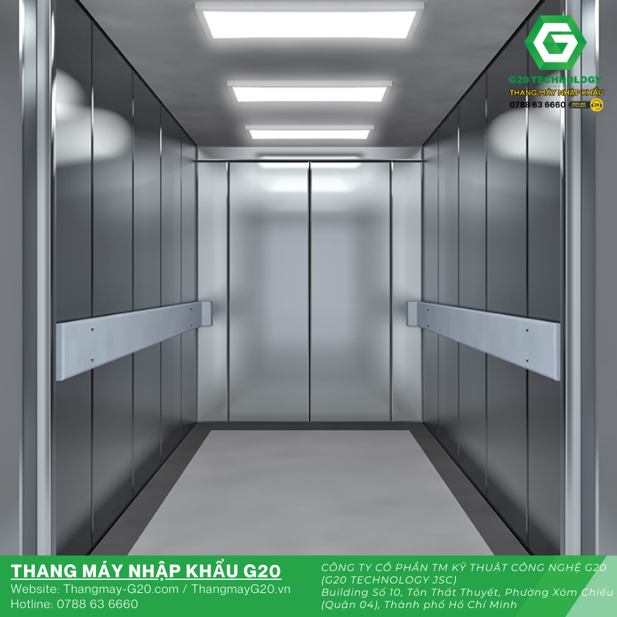 Thang nâng hàng 1000kg bên trong cabin thép tiêu chuẩn công nghiệp